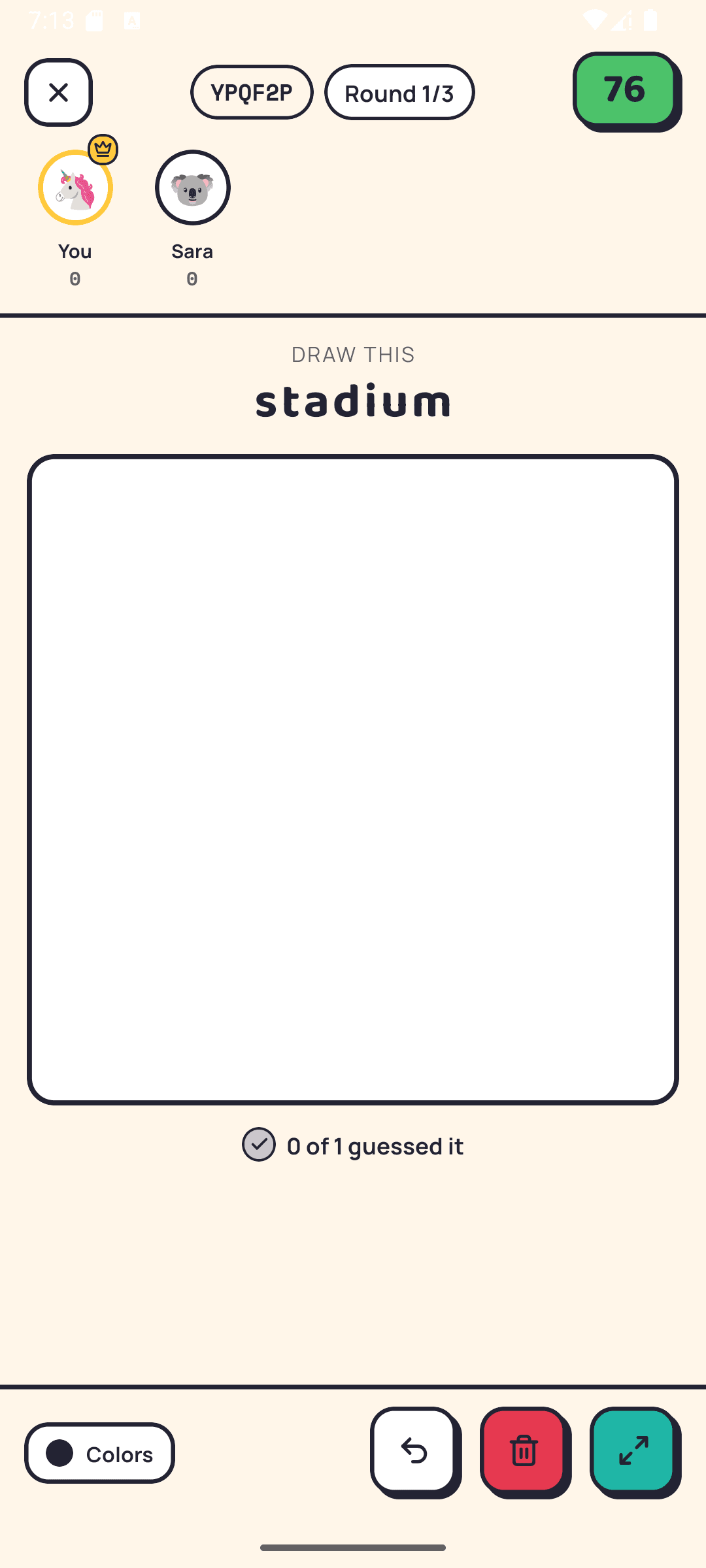 SketchGuess drawing canvas on Android